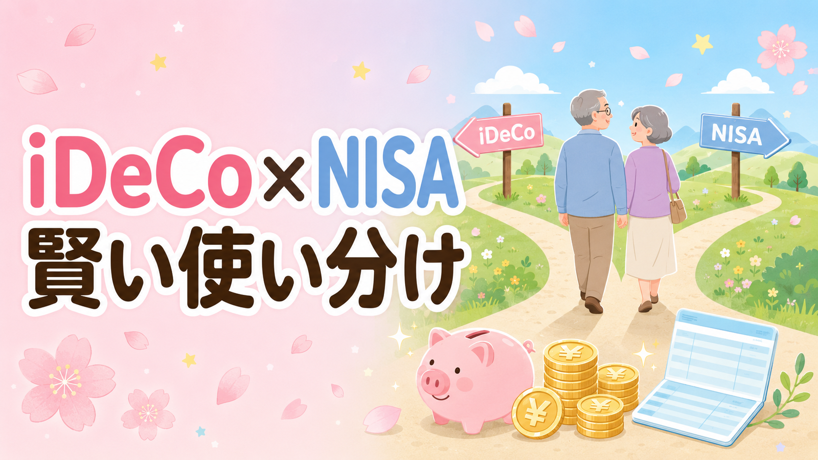 新NISAとiDeCoの違いを比較し賢く使い分けるイメージ