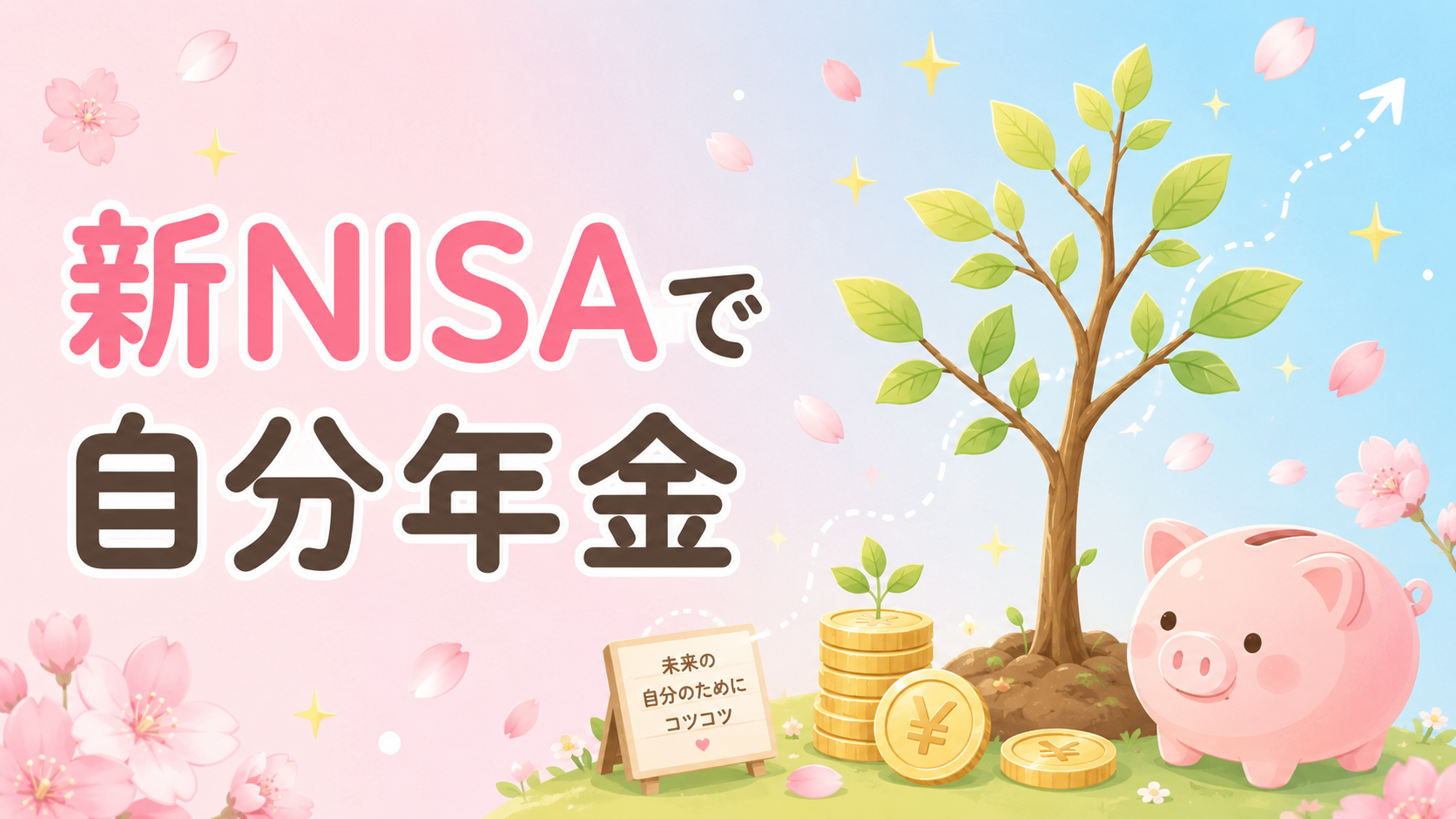 新NISAをコツコツ続けて自分年金を作るイメージ